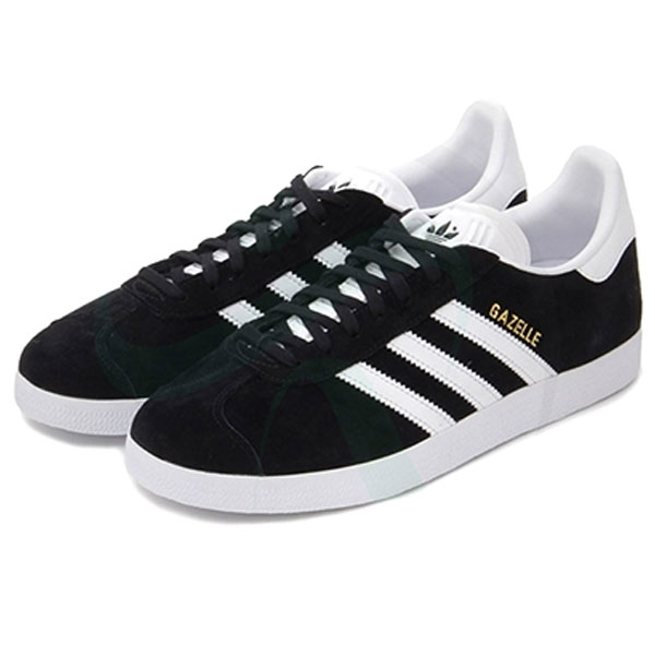 adidas gazelle black white gold