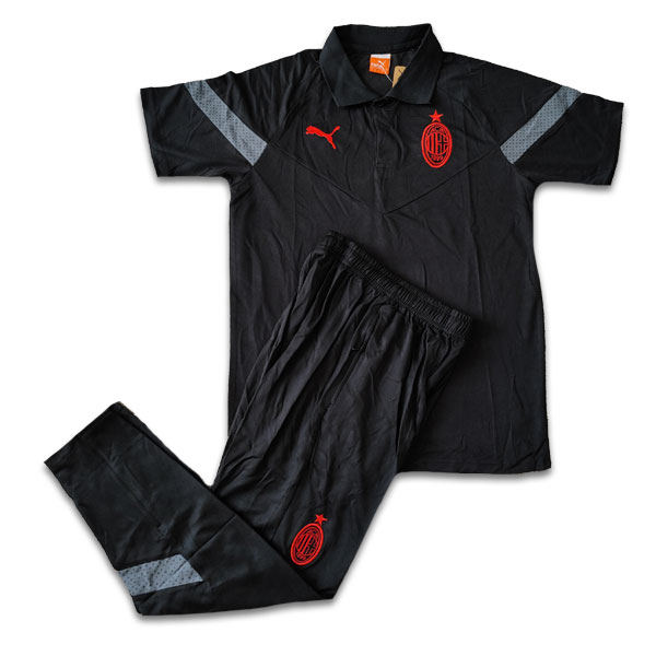 AcMilan 2023-24 Poloshirt With Pant Black