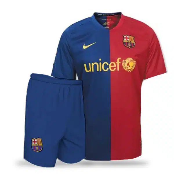Barcelona Classic Home Kit 2009 With short (2) خرید پیراهن و شورت کلاسیک بارسلونا 2009