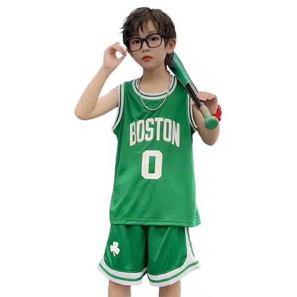 Boston Basketball Kids Kit 2024 Green خرید لباس بسکتبال بچه گانه