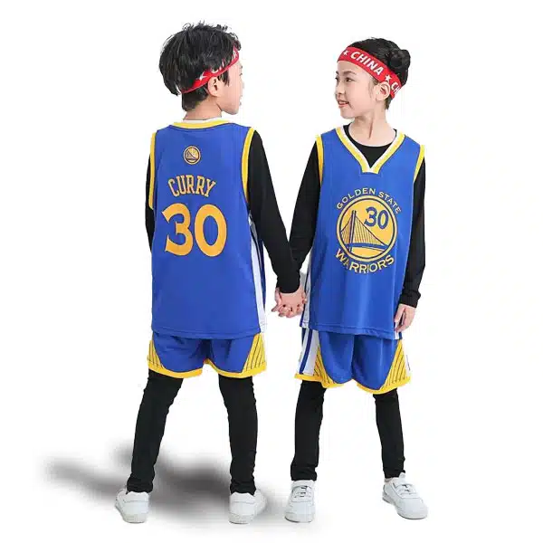 Golden State Basketball Kids Kit 2024 Blue خرید لباس بسکتبال گلدن استیت