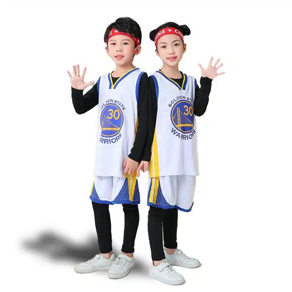 Golden State Basketball Kids Kit 2024 White خرید لباس بسکتبال بچه گانه