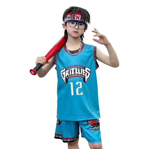 Grizzlies Basketball Kids Kit 2024 Blue خرید لباس بسکتبال بچه گانه