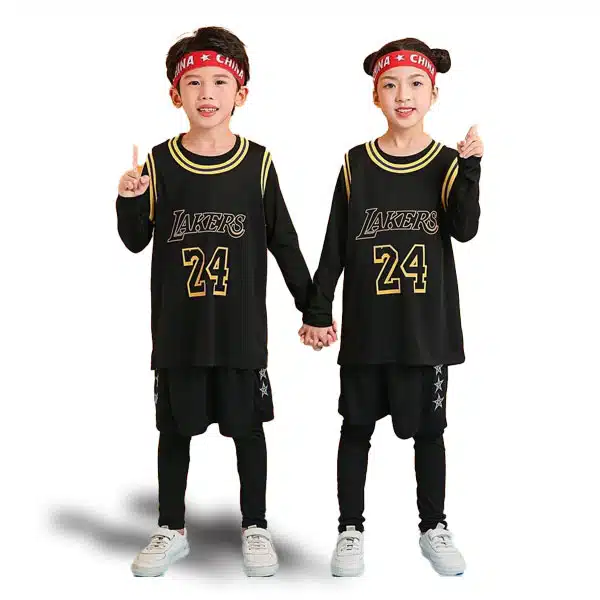 Lakers Basketball Kids Kit 2024 Black خرید لباس لیکرزر