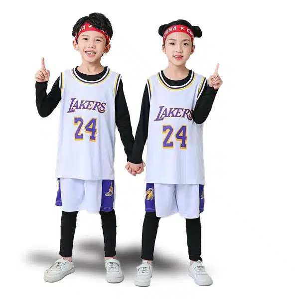 Lakers Basketball Kids Kit 2024 White2 خرید لباس بچه گانه لیکرز