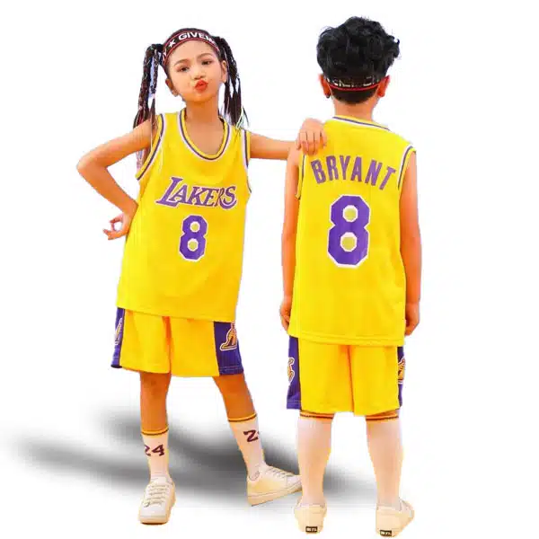 Lakers Basketball Kids Kit 2024 Yellow 3 لباس بسکتبال بچه گانه لیکرز زرد