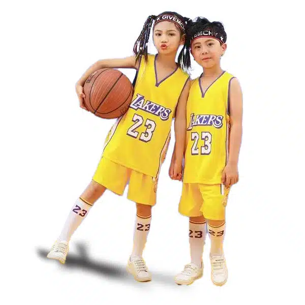 LakersvBasketball Kids Kit 2024 Yellow 4 خرید لباس بسکتبال لیکرز