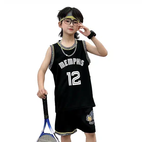 Memphis Basketball Kids Kit 2024 Black خرید لباس بسکتبال بچه گانه ممفیس