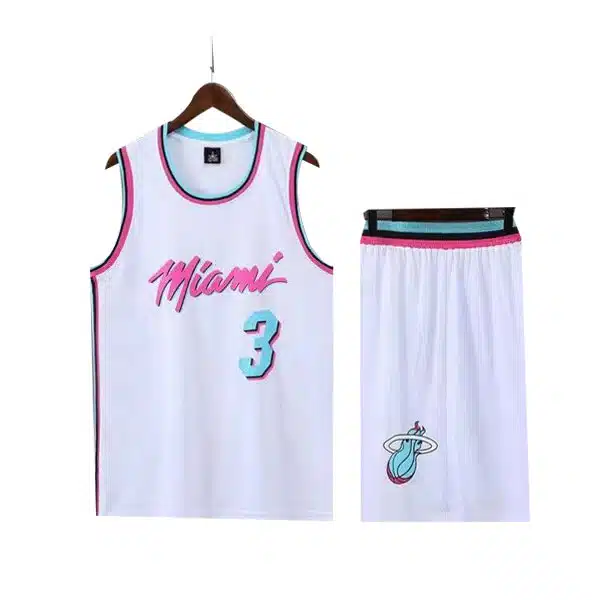 Miami Basketball Kids Kit 2024 White خرید پیراهن و شورت میامی بسکتبال