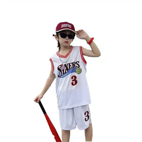 Soxers Basketball Kids Kit 2024 White خرید لباس و شورت بسکتبال بچه گانه سورکس