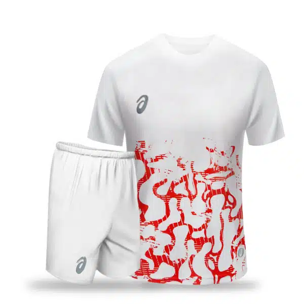 Ho 001 Teams Short 2024 White And Red خرید پیراهن و شورت تیمی