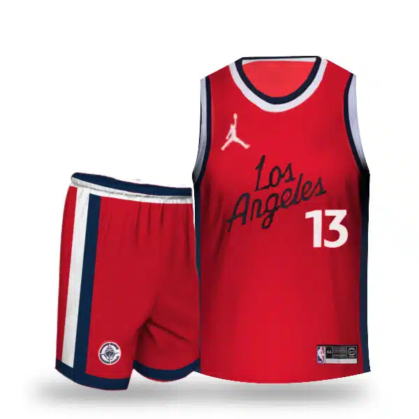 Los Angeles Basketball Kit 2024 With Short (4) خرید پیراهن بسکتبال لس آنجلس