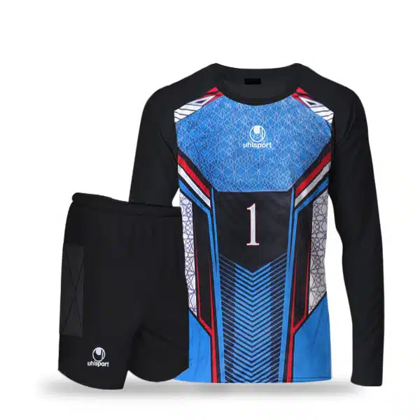 UhlSport Goalkeeper Kit 2024 BlueBlack (1) خرید پیراهن و شورت دروازه بانی آلشپرت
