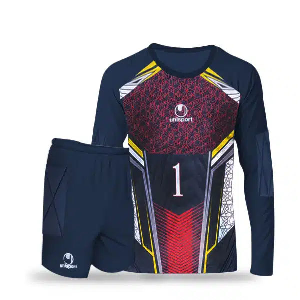 UhlSport Goalkeeper Kit 2024 NavyblueRed (2) خرید لباس دروازه بانی سرمه ای