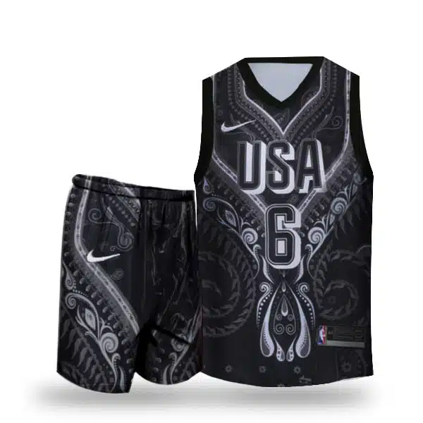 Usa Basketball Kit 2024 With Short (4) خرید پیراهن بسکتبال آمریکا
