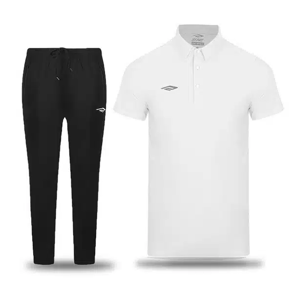 E-8818-Poloshirt-With-Pants-White خرید پلوشرت شلوار ورزشی سفید