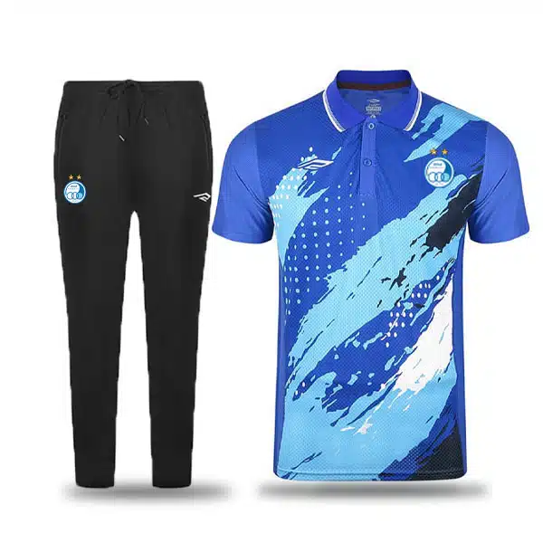 Esteghlal--0401-Poloshirt-With-Pants-Blue خرید پیراهن و شلوار استقلال آبی