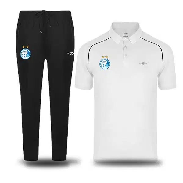 Esteghlal Poloshirt-With-Pants-White (1) خرید تیشرت و شلوار استقلال