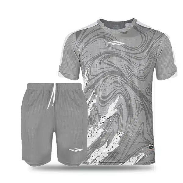 F0410 Teams Shirt 2024 Gray And White خرید پیراهن و شورت طوسی