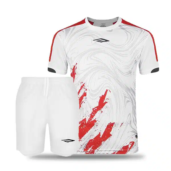 F0410 Teams Shirt 2024 White And Red خرید لباس تیمی فوتبال قرمز و سفید