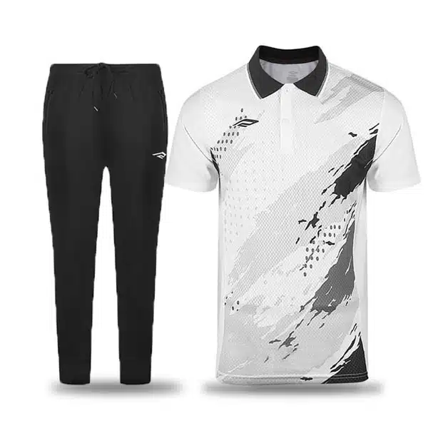 H 0401 Poloshirt With Pants White خرید پیراهن و شلوار