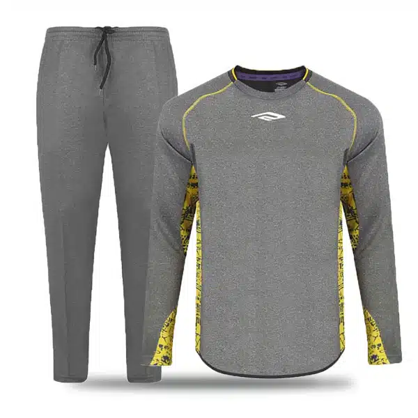 M0404 SuiShirt With Pants 2025 Gray And Yellow خرید سویشرت و شلوار