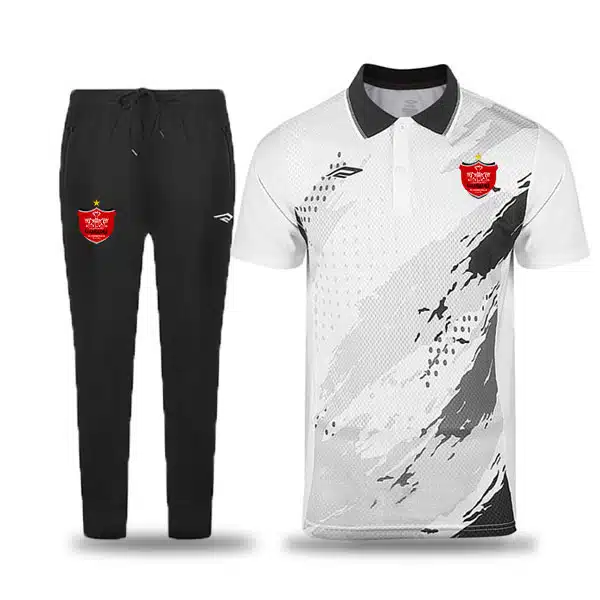Perspolis 0401 Poloshirt With Pants White قیمت پیراهن و شلوار ورزشی پرپولیس