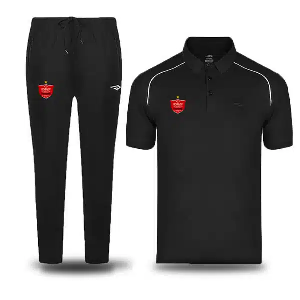 Perspolis Poloshirt-With-Pants-Black خرید پیراهن و شلوار پرسپولیس