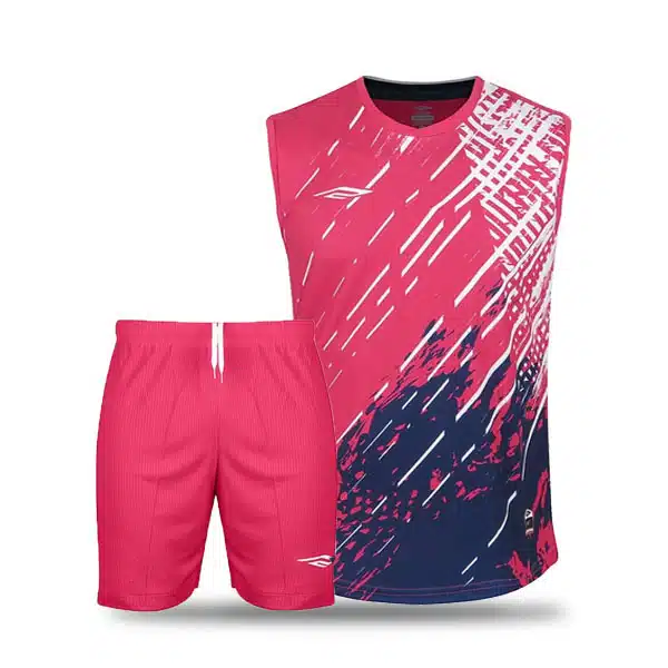 V0444 Halgheyi Teams Shirt 2024 Pink And NavyBlue خرید تیشرت و شلوارک حلقه ای