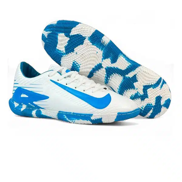 Nike Mercurial 2025 Fustsal Shoe White Blue (1) خرید کفش فوتسال نایک مرکوریال