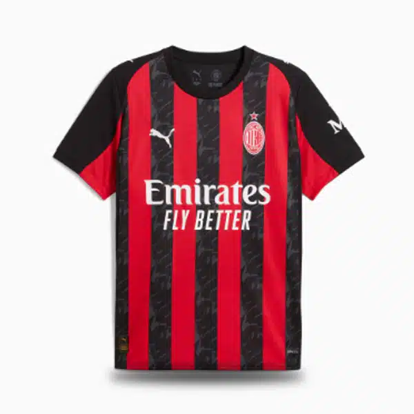 Ac Milan Home Kit 2025 Player Balck And Red (2) Ac Milan Home Kit 2025 Player Balck And Red