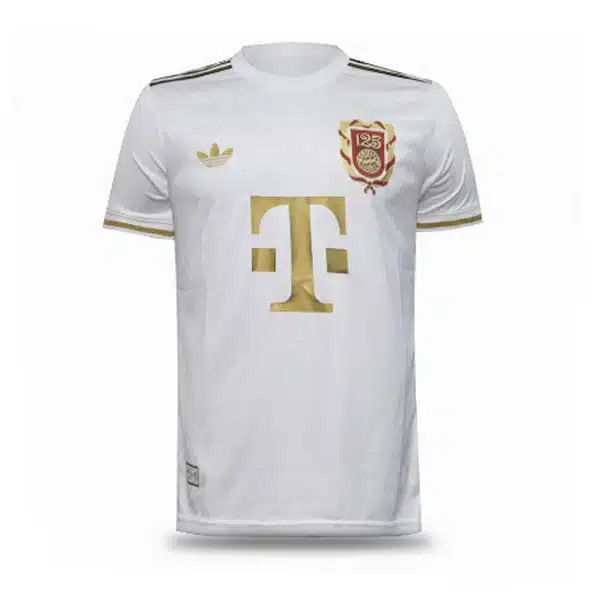 Bayern Munich Away Kit 2024 Havadar White And Gold (2) خرید پیراهن دوم بایرن مونیخ