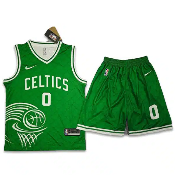 CELTICS Basketball Jersey With Short 2025 Green خرید پیراهن و شرت سلتیک