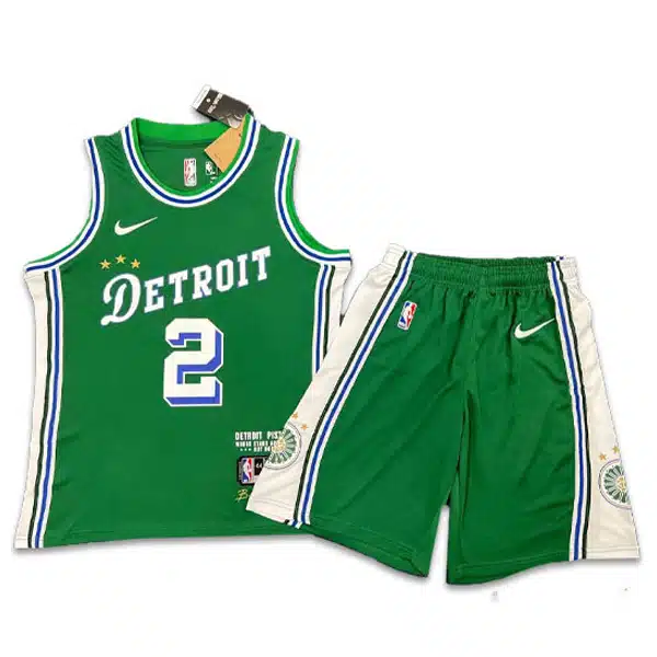 DETROIT Basketball Jersey With Short 2025 Yellow And Black خرید ست بسکتبال