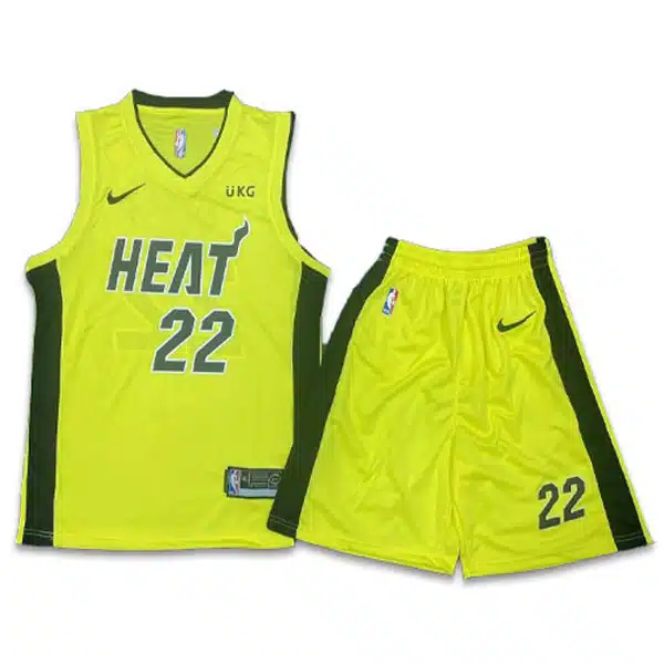 Heat Basketball Jersey With Short 2025 Yellow خرید لباس بسکتبال