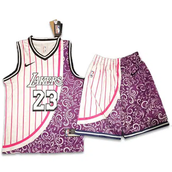 Lakers Basketball Jersey With Short 2025 With And Pink خرید پیراهن و شرت بسکتبال