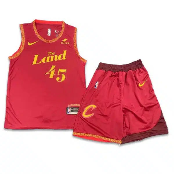 Land Basketball Jersey With Short 2025 Red And Yelllow خرید ست بسکتبال لند