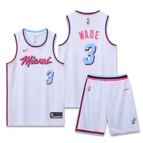 MIAMI Basketball Jersey With Short 2025 WHite And Pink خرید پیراهن و شرت میامی