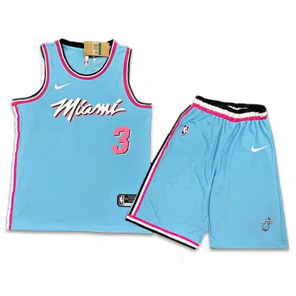 Miami Basketball Jersey With Short 2025 Blue And Pink خرید پیراهن و شرت میامی بسکتبال