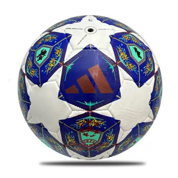 Adidas Footbal Ball 2025 White And Blue And Green خرید توپ فوتبال آدیداس