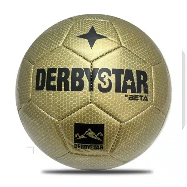 DERBYSTAR Football 2025 Gold توپ فوتبال دربی استار سایز4 زرنگ چرم زنبوری - Image 1