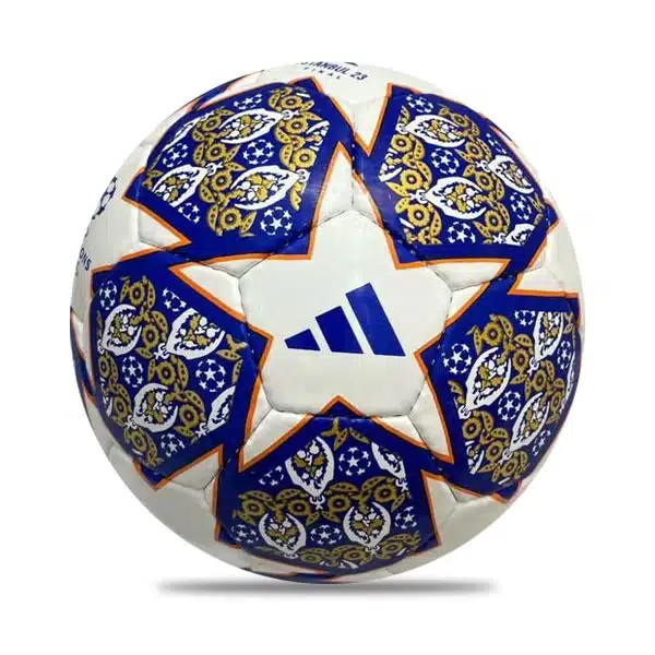 Adidas-Football-Ball-champions-White-And-NavyBlue توپ فوتبال آدیداس چمپیون استامبول شرکتی (سفیدو سرمه ای) - Image 1