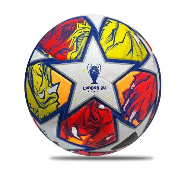 Footbal-Ball-Final-Champions-2024-Yellow-And-White-And-Red خرید توپ فوتبال چمپیونز
