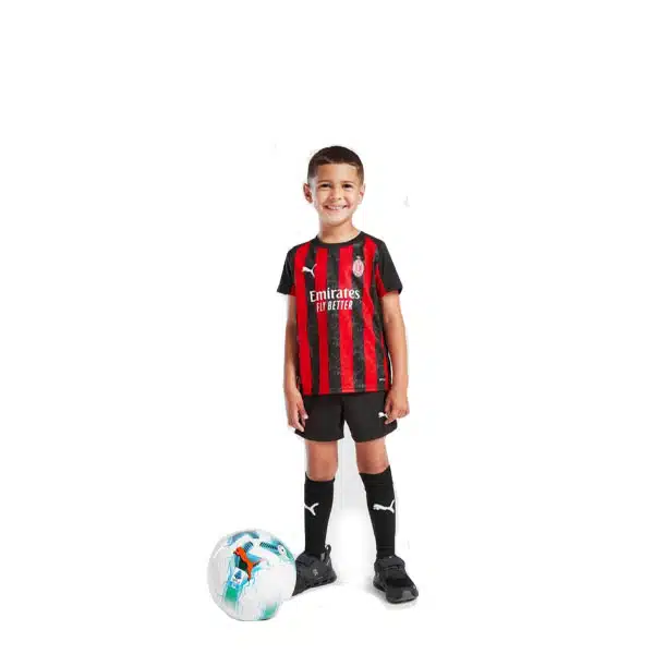 AC Milan 202526 Home kit Kids red And Black (2) خرید پیراهن و شورت بچه گانه آث میلان