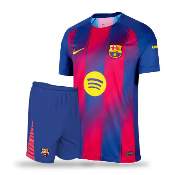 Barcelona 202526 Home Jersey With Short (2) خرید پیراهن و شورت الو بارسلونا