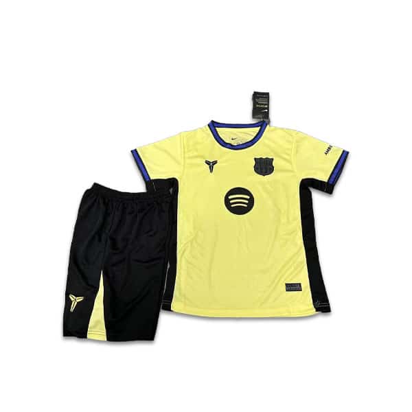 Barcelona FC 2025 Away Kit Kids Yellow And Black (2)