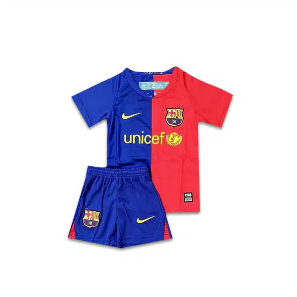 Barcelona Fc Clasic Home Kit Kids 200809 Red And Blue خرید پیراهن و شرت کلاسیک بارسلونا