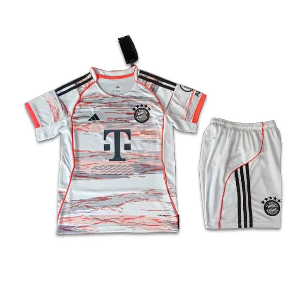 Bayern Munich Away kit 25 26 kids White And Orange (1)