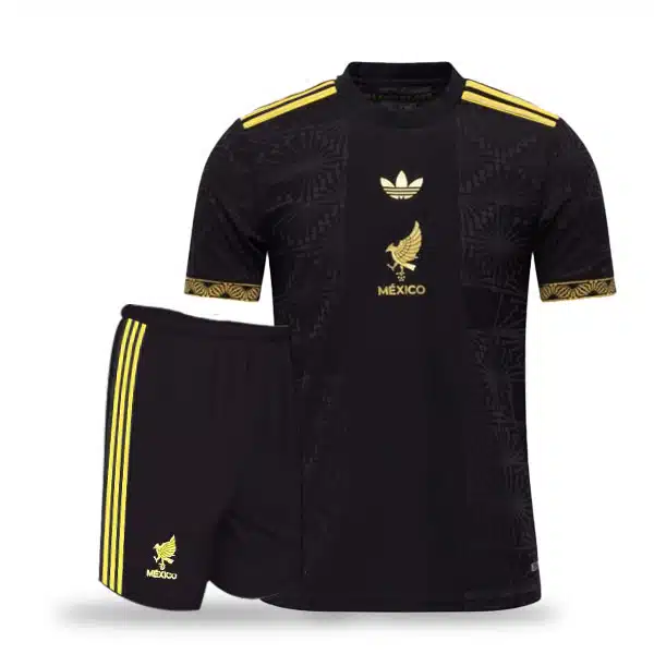 Mexico 2025 Away jersey Black And Yellow (2) خرید پیراهن و شورت میکزیک