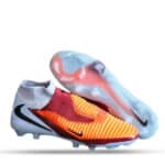 کفش فوتبال نایک فانتوم Gx 2025 (قرمز و نارنجی و طوسی)